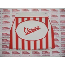 VESPA LOGO ON STRIPED MUDFLAP WHITE AND RED