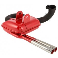 SIP ROAD 2 RETRO RED TWIN PIPE EXHAUST  PX200 /RALLY