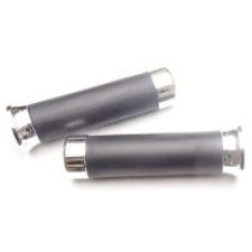 HANDLEBAR GRIPS BLACK WITH  CHROME END- PX/T5