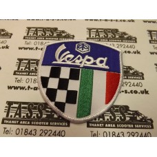 VESPA EMBROIDED SEW ON PATCH LOGO CHECK ITALIAN FLAG