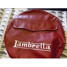 LAMBRETTA SPARE WHEEL COVER RED 'LAMBRETTA' WITH POCKET